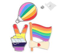 Uonlytech 3 Pines de Solapa de Aleación Diseño de Arcoíris para Ropa y Chaquetas, Accesorios de Orgullo para Expresar Apoyo Igualdad en Cumpleaños y Navidad