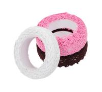 Uonlytech 3 Rollos Cinta de Encaje Autoadhesiva Cinta Decorativa de Tela Suave para Scrapbooking Manualidades DIY y Adornos Ropa y Colores Café Rosa y Blanco