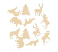 Uonlytech 30 Piezas de Recortes de Madera sin Terminar Forma de Animales Salvajes para Decoración de Fiestas y Proyectos DIY Infantiles