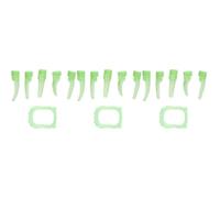 Uonlytech 36 Piezas Colmillos Luminosos para Halloween Fundas y Dedos de Plástico Verde Que Brillan Oscuridad para Fiesta de Disfraces y Bromas Terroríficas