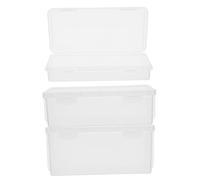 Uonlytech 3piezas Cajas De Almacenamiento Transparentes De Plástico Organizadores De Lápices Diseño Apilable Escuela La Oficina Manualidades