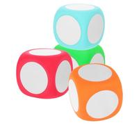 Uonlytech 4 Piezas Dados de Espuma Borrables de Color Rojo Naranja Azul Verde Dados Didácticos para Escribir y Contar Aula Infantil y Matemáticas DIY