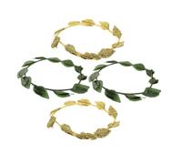 Uonlytech 4 piezas Diadema de Doradas y Verdes para Disfraz Cosplay Artesanal Romana para Bodas y Fiestas Renacentistas Tocado Ligero y Cómodo para Mujer