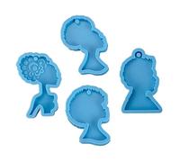 Uonlytech 4 Piezas Molde de Silicona para Colgantes Diy Molde Flexible para Resina con Diseño Moderno para y Fácil de Desmoldar para Joyería Artesanal
