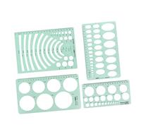 Uonlytech 4 Piezas Regla de Plantilla Geométrica de Set para Dibujo y Medición Escolares para Estudiantes y