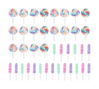 Uonlytech 40 Colgantes de Resina Forma de Piruleta para Llavero, Accesorios DIY Prácticos y Ligeros, Diseño Creativo y Colores Variados para Joyería y Manualidades
