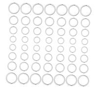 Uonlytech 40 piezas Anillos de Acero Inoxidable para Llaves Redondos Planos Resistentes Llaveros para Hogar Coche y Manualidades Argollas Abiertas Seguras y Duraderas