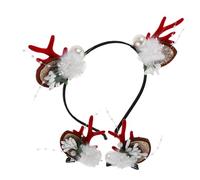 Uonlytech 4piezas Diademas Navideñas Aro Pelo con Astas Pasadores de Pelo de Reno con Copos para Fiestas de Navidad y Fotos de Vacaciones