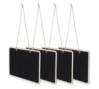 Uonlytech 4piezas Mini Pizarras Colgantes Rectangulares Unidades Tablero Doble Cara para Bodas Mensajes Señalización y Decoración Creativa con Cuerda de Yute