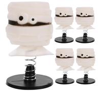 Uonlytech 5 Piezas de Juguetes de Resortes Saltarines de Halloween Amigos, Diseño de Dibujos Animados en Plástico Blanco, Ideales para Fiesta de Halloween y Escritorio