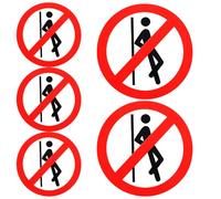 Uonlytech 5 Piezas Pegatinas de Advertencia de Seguridad Señal de No Apoyarse Adhesivos Redondos para Stickers de Precaución para Equipos Peligrosos