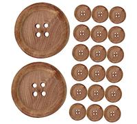 Uonlytech 50 piezas Botones de Madera Decorativos Resistentes para Ropa Abrigos DIY Manualidades Redondos Cuatro Color Aleatorio Color Aleatorio