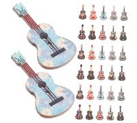 Uonlytech 50 Piezas Botones Decorativos de Madera Forma de Guitarra Accesorios Diy para Manualidades y Costura