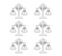 Uonlytech 6 broches de abogado de justicia, prendedores de solapa de metal para traje, insignia de Libra para cuello, accesorios de joyería para camisas de traje, joyería para jueces y facultades de