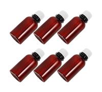 Uonlytech 6 Frascos de Viaje para Medicamentos con Tapa, Contenedores PET Marrones para Almacenamiento Seguro, Previenen Humedad y Ofrecen Amplio Espacio, 100Ml para Uso Diario