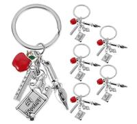 Uonlytech 6 llaveros de graduación al por Mayor: llaveros para Estudiantes de Regreso a Clases - Paquete de de Agradecimiento a Maestros para Adolescentes con diseño de Regla