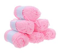 Uonlytech 6 Madejas de Hilo de Algodón Leche Suave para Tejer a Mano 5 Hebras Color Rosa Claro Hilo para Crochet y Manualidades Adecuado para Bufandas Amigurumis y Mantas