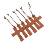 Uonlytech 6 Marcapáginas Cristianos de Pu Marrón con Diseño Elegante y Cruz, para Estudio Bíblico y Devocionales, Sujetan Páginas con Función Protectora