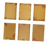 Uonlytech 6 Papeles de Carta Vintage con Diseño de Encaje de Rosa Retro Papelería Kraft para Escritos y Notas