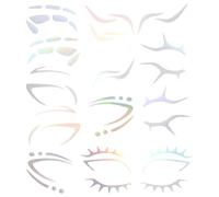 Uonlytech 6 Piezas Calcomanías Ojos No Permanentes Seguras Tejido Adhesivo de Papel para Disfraces y Fiesta, Accesorios de Maquillaje para Mujeres y Niñas Varios estilos