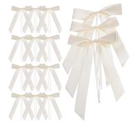 Uonlytech 60 Lazos de Poliéster Beige para Decoración de Coches de Boda, Resistentes y Decorativos para Manijas y Espejos en Iglesia