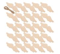 Uonlytech 60 Piezas de Alas de Ángel de Madera sin Terminar para Manualidades Decoración Colgante Tamaño Mediano Color Natural Ideales para Proyectos DIY Fiestas Bodas y Navidad