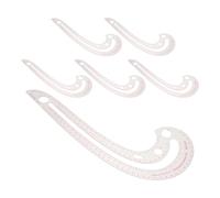 Uonlytech 6PCS Plastic Dress Measuring Ruler Set for Sewing and Pattern Sampling, French Curve Template Tools with Clear Marks for Home Drafting