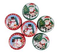 Uonlytech 6piezas Frasco de Vela Navideña de Metal Tapa Reutilizable para Fiestas Dulces Galletas para Decoración de Navidad y Velas de Aroma