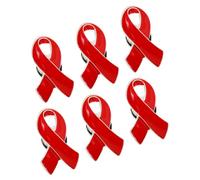 Uonlytech 6piezas Insignia de Prevención del Vih Broche de Lazo Rojo para Concientización sobre Decoración de Broche de Lazo para Mujer Cinta Roja de Apoyo