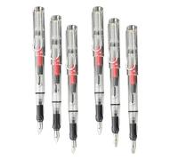 Uonlytech 6piezas Plumas Estilográficas de Caligrafía Reutilizables Transparente Absorbedor de Tinta Escritura Suave para Oficina y Escuela