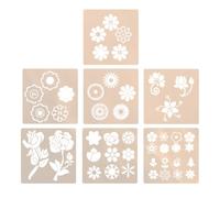 Uonlytech 7 Plantillas de Pintura para Manualidades de Flores Pequeñas en Pet Blanco, Mejoran Creatividad y Habilidad Manual, Ideales para Tarjetas y Diarios Estilo Varios estilos