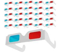 Uonlytech 70 Gafas 3d Anaglifo de Papel Rojo y Azul para Películas en Casa y Fiestas, Marco Ligero y Fácil de Llevar para Proyector y Televisión