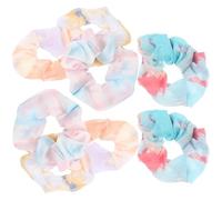 Uonlytech 8 Piezas de Accesorios Cabello Cuerda Teñida de Flanelleta, Coleteros Ligeros Que No Dañan el Pelo, Diseño de Moda Degradado para Madres y Niñas Color Aleatorio