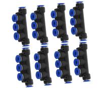 Uonlytech 8 Piezas Kit de Conectores Neumáticos Plásticos Rectos para Tubos de Aire Acoplamientos Rápidos sin Herramientas Resistentes Fácil Instalación para Automatización Industrial