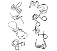 Uonlytech 8 Piezas Puzzles Metálicos Interactivos para Adultos Mayores Juguetes Intelectuales para Ejercitar Memoria y Lógica Duradero de Rompecabezas de Metal para Personas Mayores Regalo