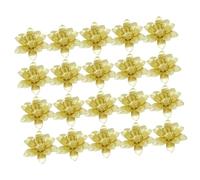 Uonlytech Abalorios De Flores Diy Para Joyería Perlas Para Pulseras Y Accesorios De Cabello Hechos De Cobre Diseño De Flor De Cinco Color Dorado 20 Piezas*4
