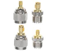 Uonlytech Adaptador Coaxial SMA a UHF 4 Piezas, Convertidor de Conector So-239 Macho a SMA para Antenas y Radios CB, Conexión Estable para Dispositivos Wi-fi y LAN Inalámbrica