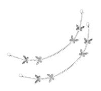 Uonlytech Adornos para Botas Colgantes de Aleación Plata con Figura de Insecto y Cadena, 2 Piezas, Vintage Elegante, Accesorios Día a Día