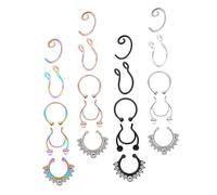 Uonlytech Anillo y Pinza de Nariz sin Perforación Acero Inoxidable Seguro para Mujer Clip Fijo y Cómodo para Uso Diario Joyería Nasal Decorativa Elegante