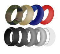 Uonlytech Anillos Deportivos Redondos de Silicona Unisex, 9 Piezas Monocolor, Cómodos y Seguros para Deporte, Tareas Domésticas y Ejercicios al Aire Libre, Talla 9 Color Aleatorio