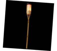 Uonlytech Antorcha Solar De Bambú Para Exteriores, Linterna Solar Recargable, Lámpara De Jardín 12 Luces Led, Decoración Para Patio y Terraza, Luz Ambiental De Larga Duración