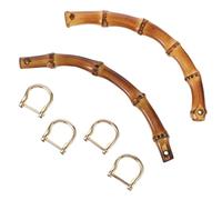 Uonlytech Asas de Repuesto para Bolso DIY en Forma de U 2 Piezas Mango de Bambú Herrajes en Color Dorado Claro Accesorios para Bolsos Adecuado para Carteras