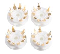 Uonlytech Bases de Tubo de Vacío de 9 Terminales de Cerámica Zócalo Gzc9-B-G Chapado en Oro Compatible 6N1 6N2 6N3 12Ax7 4 Piezas para Componentes de Audio y Altavoces