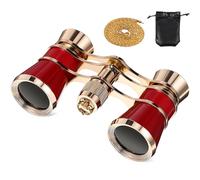 Uonlytech Binoculares Vintage Compactos 3x25 para Teatro y Conciertos, Plegables, Aleación De Aluminio, Cadena y Bolsa De Almacenamiento, Prismáticos De Ópera Portátiles para Turismo y Eventos