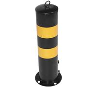 Uonlytech Bolardo de Seguridad de Acero Negro, Barrera de Estacionamiento Resistente para Protección y Bloqueo de Vehículos en Zonas Restringidas