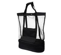 Uonlytech Bolsa de Playa de Malla Ligera y Gran Capacidad para Guardar Juguetes y Toallas, Resistente al Paso de Arena, Adecuado para Vacaciones Junto al Mar