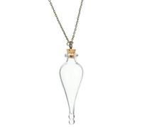 Uonlytech Botella colgante collar con botella de deseos Felicis Felix líquido suerte colgante mini botella de cristal cadenas vitrina botellas de cristal para los amantes de HarryPotter