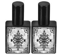 Uonlytech Botella de Spray de Vidrio para Aceites Esenciales 15 Ml, Dos Piezas Negras, Dispensador Rellenable Portátil para Perfume y Masaje, Adecuado para Viajes y Uso Diario