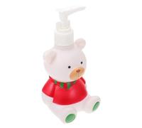 Uonlytech Botella Dispensadora de Vinilo Diseño de Oso Infantil Contenedor Versátil para Champú Loción y Gel Botella de Almacenamiento Sub Bomba para Baño y Viaje Color Rojo