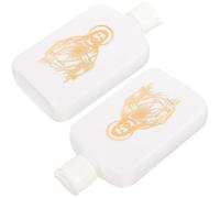 Uonlytech Botellas de Agua de Bendición Cristianas 2 Piezas 100 Ml Color Marfil Cruz Dorada para Ceremonias Religiosas y Decoración de Iglesias